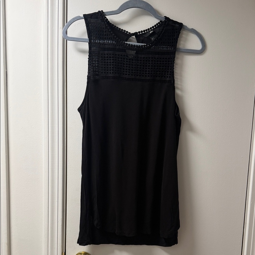 H&M Black Crochet Detail Tank Top